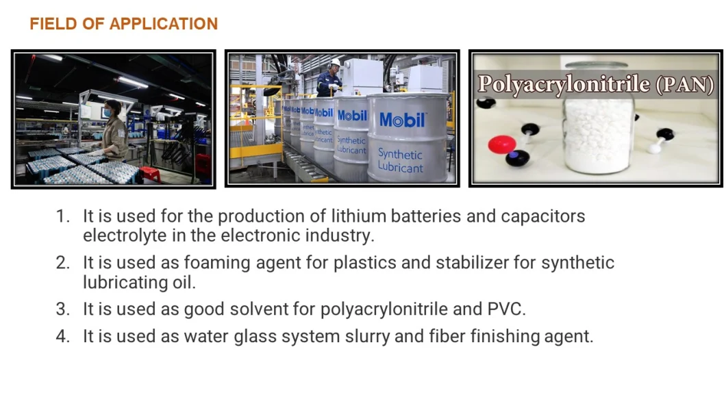 Ethylene Carbonate 99.99% CAS 202-510-0 Battery Grade Industry Grade EC Ethylene Carbonate