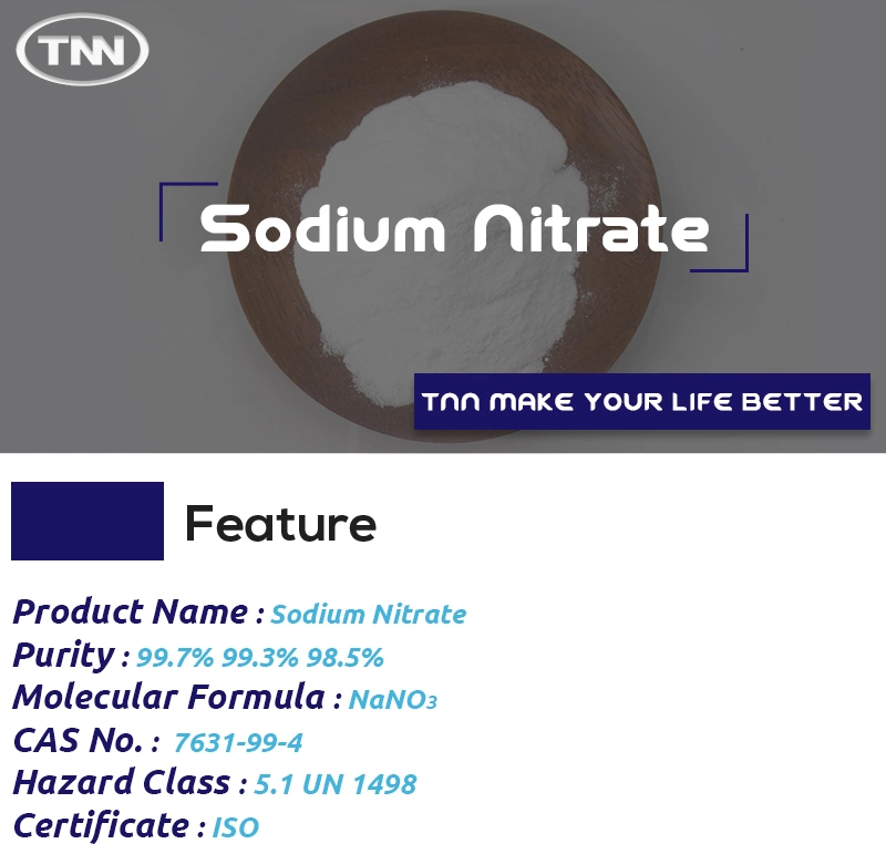 CAS No 7631-99-4 Sodium Nitrate 99.7% 99.3% 98.5% Crystal Powder